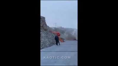 While trying something with a parachute