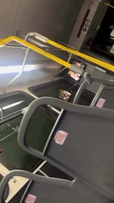 POV of tornado hitting a city bus last Friday in St Louis.