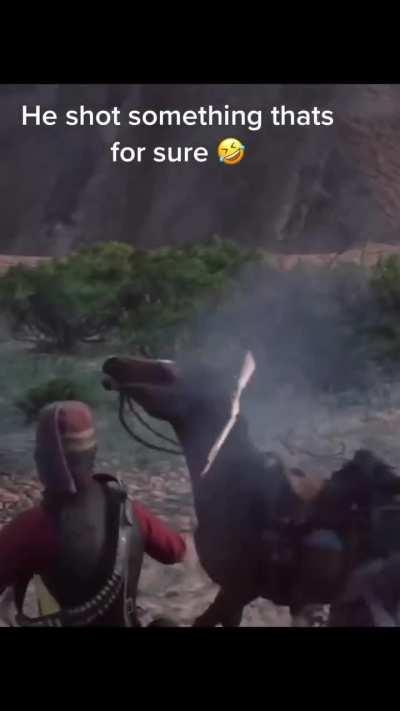 Lassoing a guy causes him to blow his own head off. [original video link in the comments]