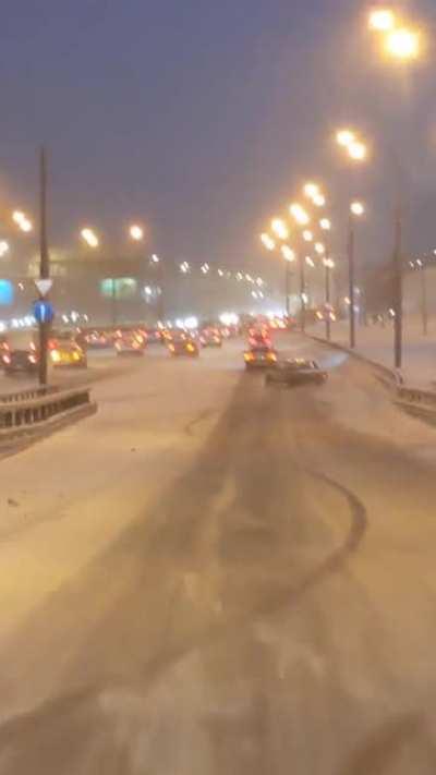 Drifting for fun on an overpass?