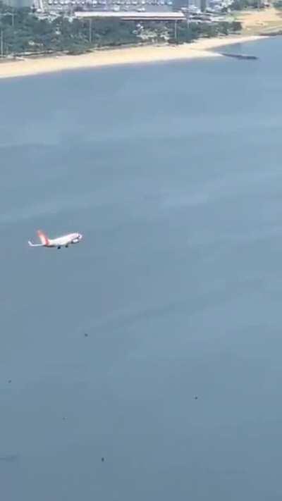 S. Dumont airport in Rio de Janeiro. One of the most difficult and gorgeous landing strips in the world