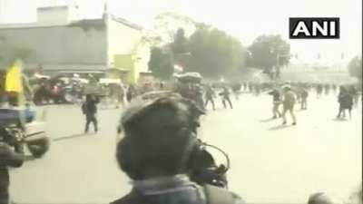 You've seen Peaceful American protests now witness 'peaceful farmer' trying to run over cops during a protest