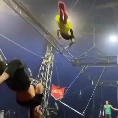 This Trapeze Artist in slow motion.