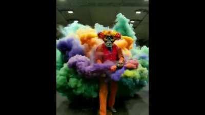 This colorful smoke art