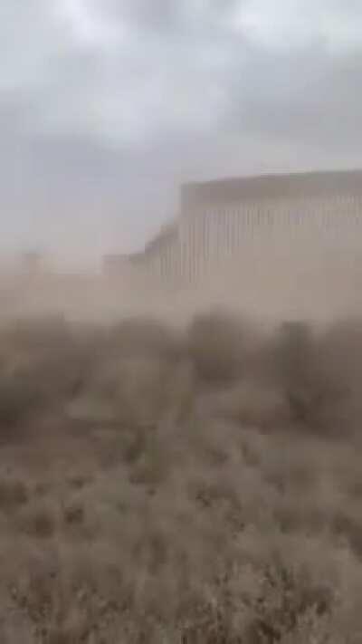 Trump's Wall (fence) Collapsing from Hurricane Hanna - 26 July 2020