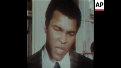 Muhammad Ali gets asked about what it'll take to fight George Foreman.