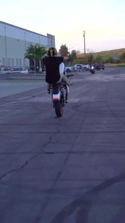 Nearly became a meat crayon doing a wheelie