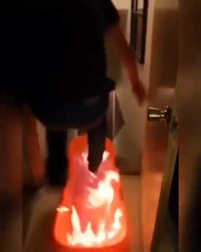 Just a guy setting his house on fire.