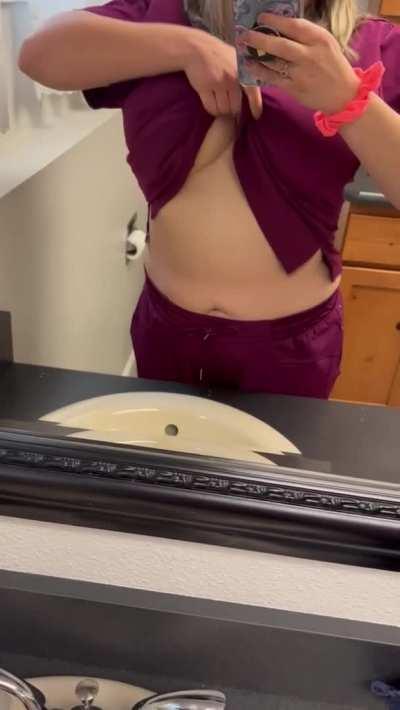 Think any patients will notice I'm not wearing a bra?