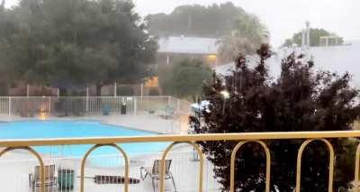 My girl enjoying the rain in Texas!