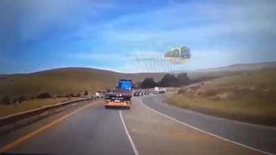 Biker crashes head-on into oncoming car in South Africa 