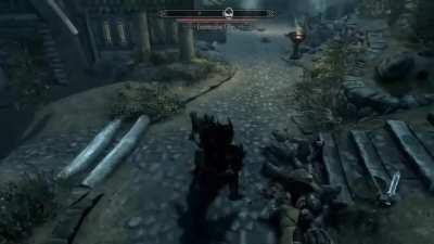 When you think you can stand against the entire Whiterun city guard (ft. BFG Division)