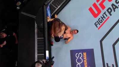 Hammerfist KO from off his back (Niko Price vs Randy Brown)