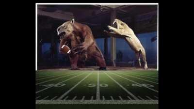 The Super Bowl, La Brea, 40,000 BC -colorized-