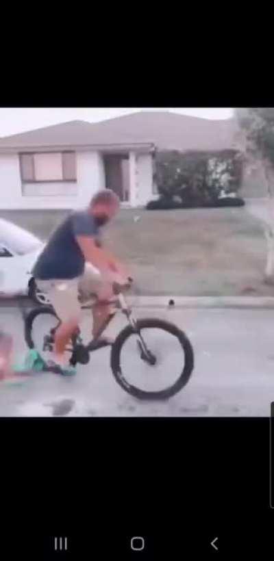 Riding a bike