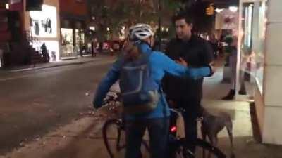 Lady absolutely LOSES it on guy who stepped in her way.