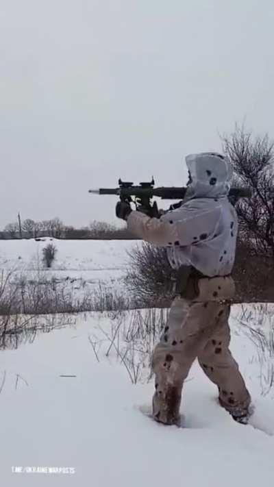 Ukrainian soldier active in ground zero in Donetsk province sends an RPG round into Russian aggressors