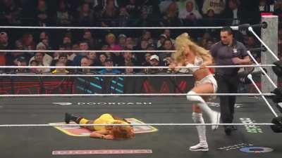 Maxxine Dupri destroying Becky Lynch with powerful German Suplex and Crossbody