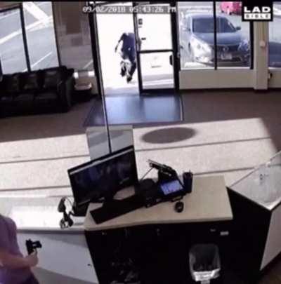 to rob a store with a gun