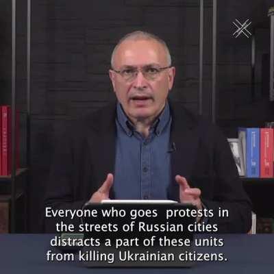 Russian opposition leader Mikhail Khodorkovsky recorded a video message to the Russians.