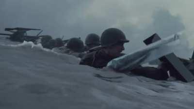 The invasion of Normandy, but the Germans are playing music.