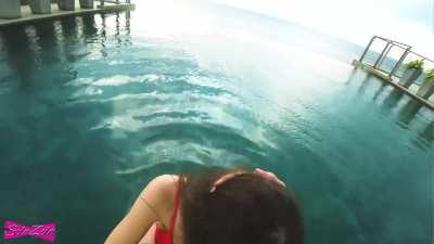 Sex by The Pool and Accidental Creampie