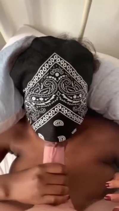 Sucking 8 inch white cock