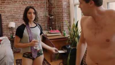 Aubrey Plaza in underwear