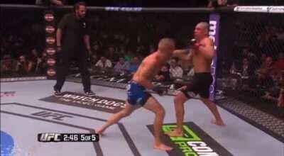 TJ Dillashaw knocking out The Champion Renan Barao who was on a 33 Fight Unbeaten streak after a brutal beatdown with a head kick and numerous punches back in May 24, 2015 on UFC 173. Dillashaw is set to face Cory Sandhagen in a potential number one conte