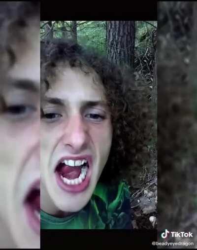Dude eats wild mushroom