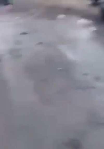 TRIGGER WARNING! Aftermath of Russian bombardment on Uman, Ukraine. 1 Civilian killed . Was riding his bike trying to get away reportedly