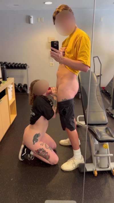sneaking a quick bj in the gym