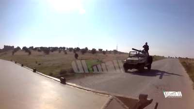SAA soldiers having a close encounter with a rebbel vehicle. Published 29.11.24