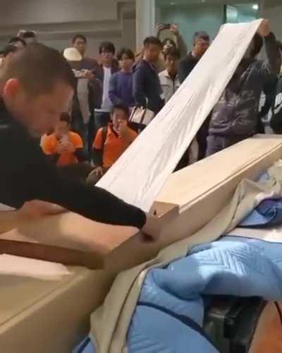 Slicing wood thinner than paper.