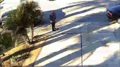 Woman unloads an explosive feces in neighbors driveway.