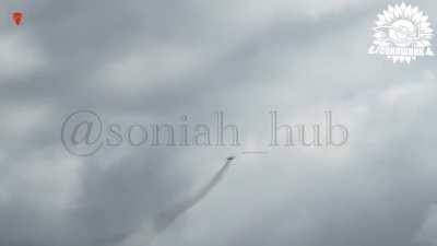 The Ukrainian Armed Forces carried out a MiG-29 airstrike using 2 guided American GBU-62 aerial bombs on a 152-mm 2A36 Giatsint-B howitzer and Russian soldiers in the Zaporozhye area. April 2025.