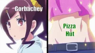 Mr. Gorbachev eat this pizza