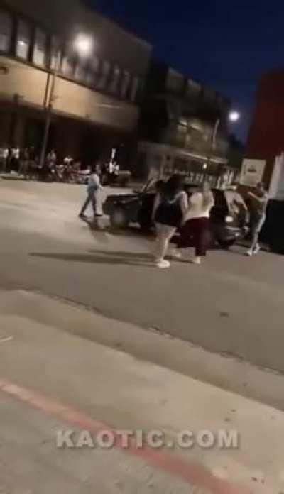 Kicking stranger's car