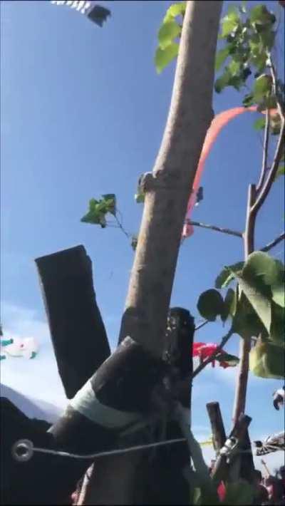 Kid lifted up in the sky by a kite. This happened in Taiwan, she's safe!