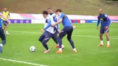 Trent vs Rice and Maguire during England training