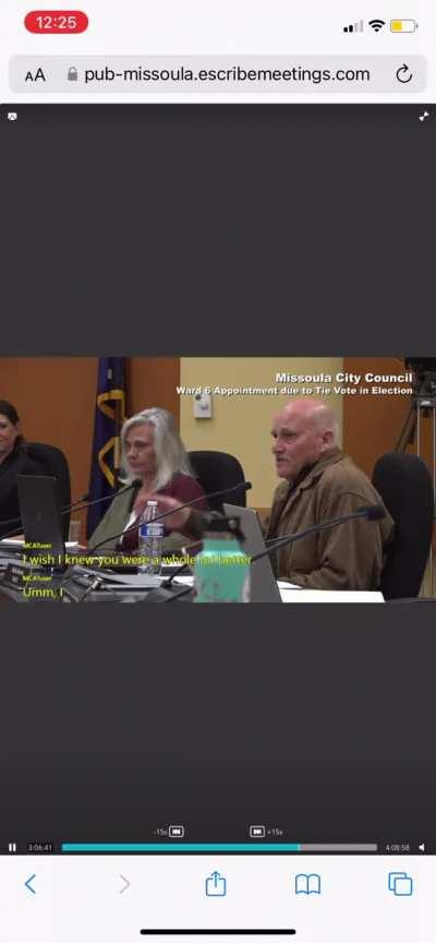 Short clip of Contos from last nights council meeting making even the remote viewers uncomfortable 