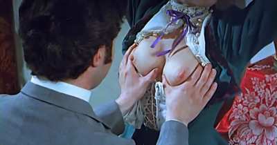 Sue Longhurst showing it all to the Butler