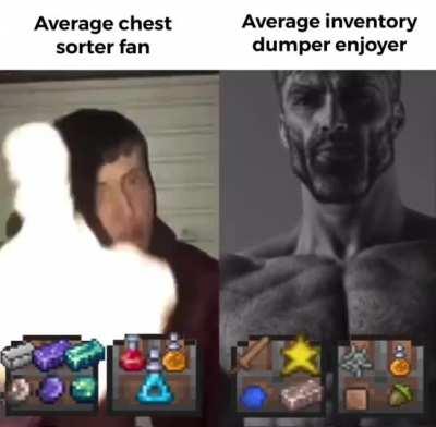 Average chest sorter fan vs. average inventory dumper enjoyer
