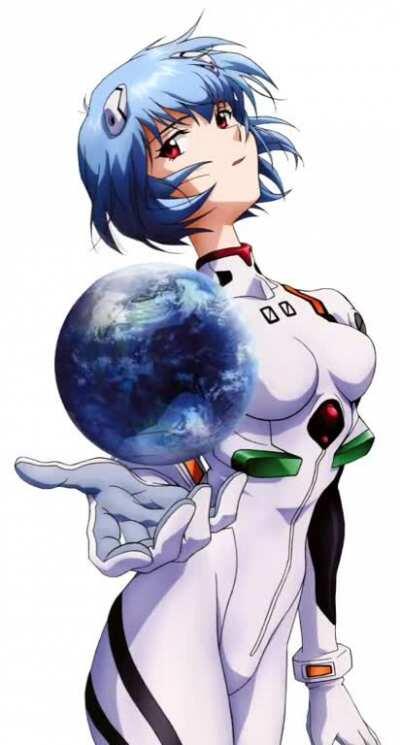 Rie with the whole World in her hand (animated from a still)