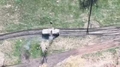 Superbly accurate drone drop on an enemy MLRS 'Tornado-G' 💥