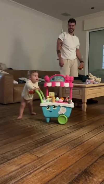 Taking her first steps