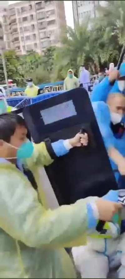 Riots over hash COVID lockdown measures in HaiZhu district, Guangzhou , China
