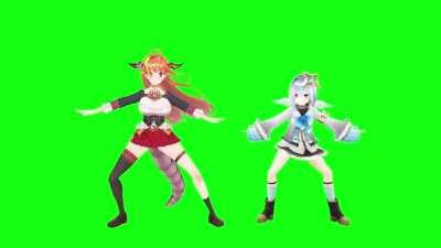 Coco and kanata doing the stick bug