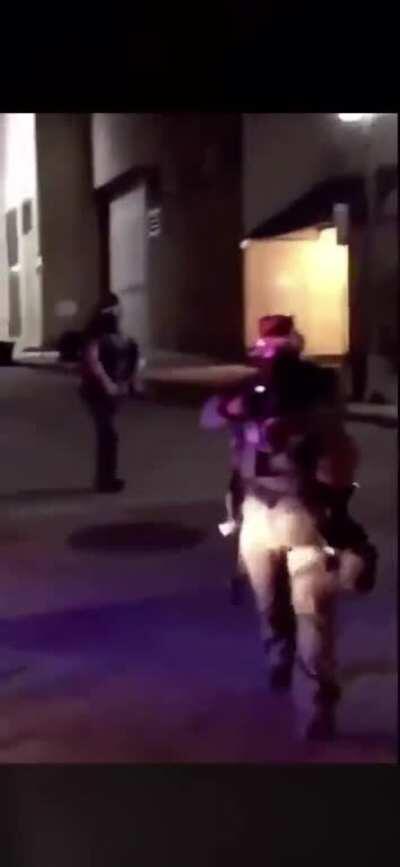 Shot with rubber bullets at close range