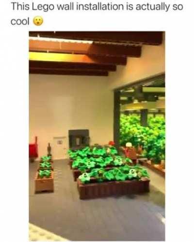 Wall made to have a lego look to it